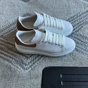 Rare Alexander McQueen Oversized Sneakers in White and Rose Gold